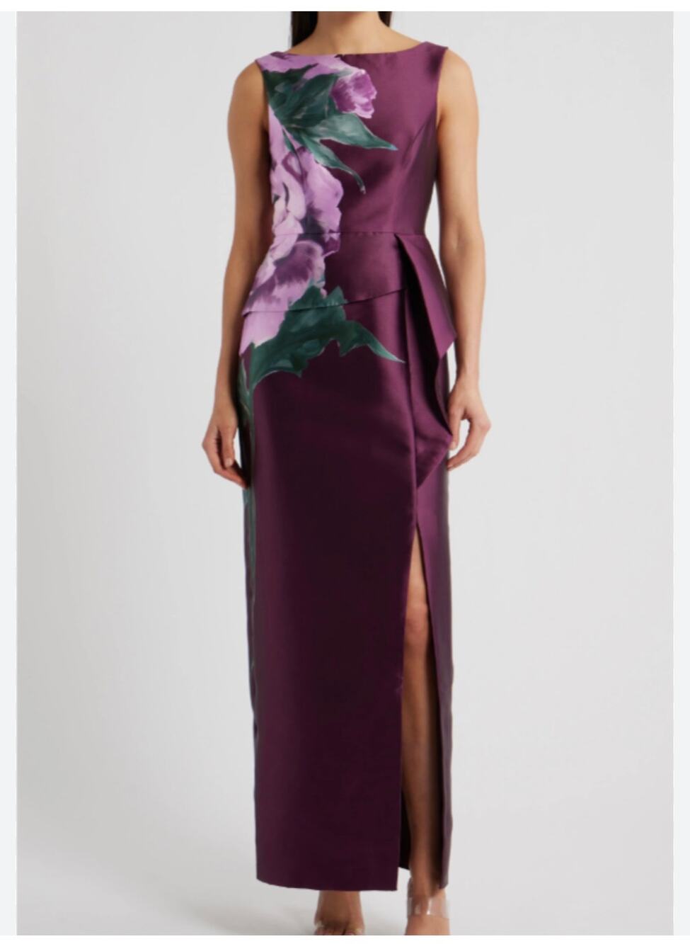 Stunning Kay Unger Luciana Floral Column Gown - Size 16 (New)